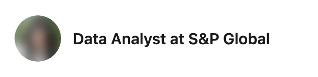 Data Analyst at S&P Global